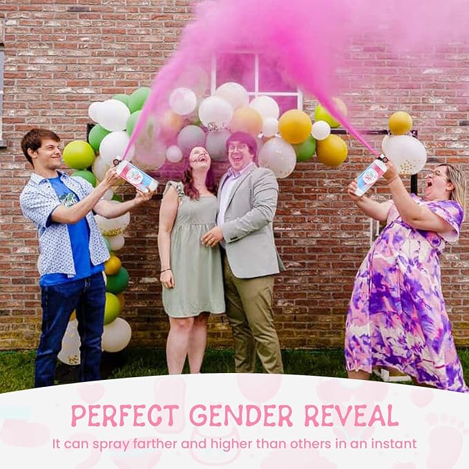 Gender Reveal Fire Extinguisher 2 Pack Giant Boy or Girl Gender Reveal Extinguisher Blue Pink Powder Smoke for Sex Reveal Fire Extinguishers Gender Reveal Ideas Baby Reveal Decorations (2 Pack Pink)