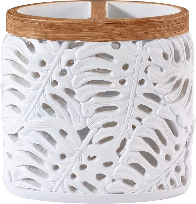 Avanti Linens - Toothbrush Holder, Palm Tree Leaves Inspired Home Decor (Viva Palm Collection)
