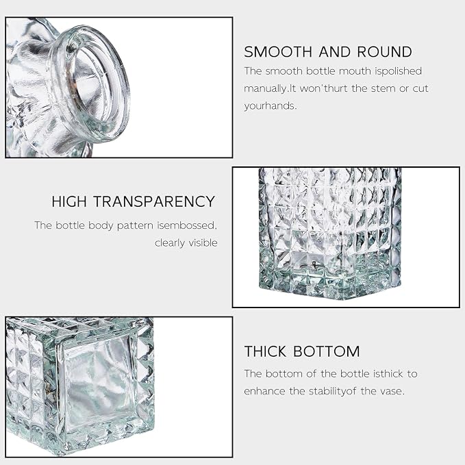 Glass Bud Vase Set of 24, Small Flower Vases, Glass Vases for Centerpieces, Vintage Home Table Decorations Bud Vases (24 Pcs, Clear)