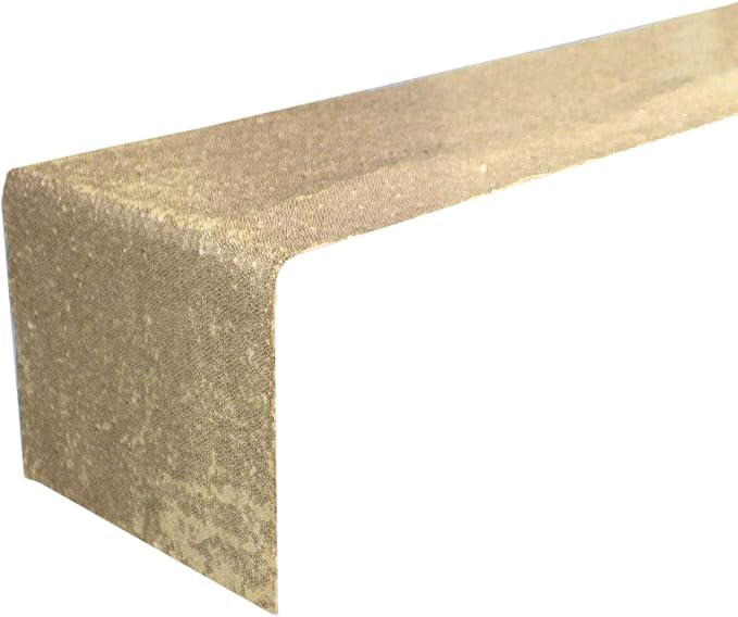 JYFLZQ Champagne Sequin Table Runner 12" x 108" Sparkly Champagne Metallic Table Runner Glitter Sequin Runner for Table Birthday Party Event Decorations