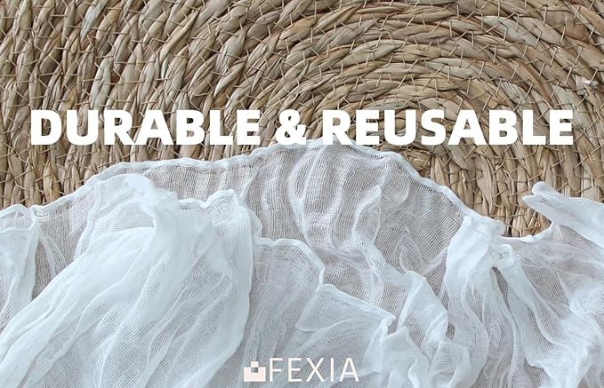 FEXIA 3 Pack White Cheesecloth Table Runner 35x120 Inches for Baby Shower Decoration Spring Easter Ivory Table Runner for Wedding Party First Communion Centerpiece Engagement Bridal Shower Decoration
