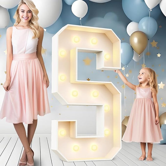 Ledido 4FT Marquee Light Up Letters S, Easy to Assemble Marquee Letters 4 Feet Tall for Indoor & Outdoor Events, Large Lighted Letter for Birthday Graduation Baby Shower Anniversary Party Decorations