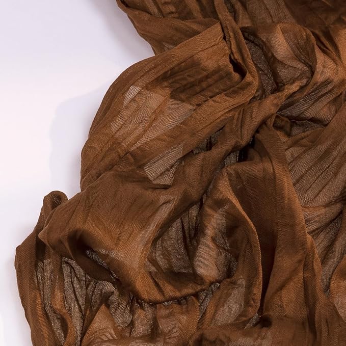 DeZerlor Brown Cheesecloth Table Runner 6 Pack Spring Easter Table Runners Boho Gauze 120 Inches Marron Cheese Cloth Table Decor for Wedding Bridal Baby Shower Parties