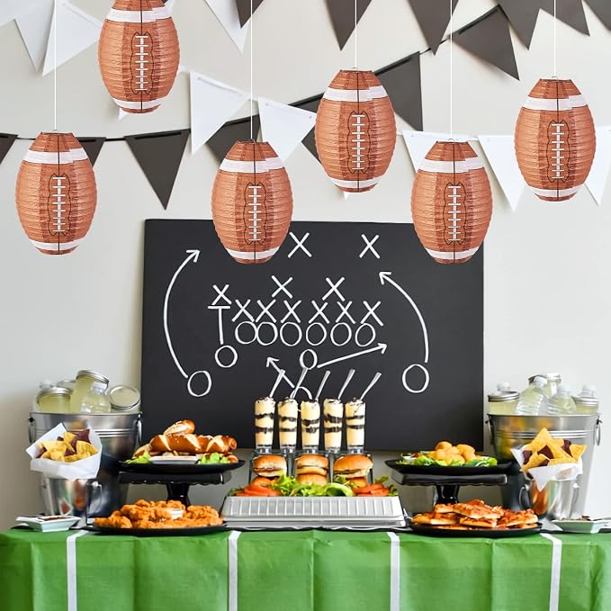 Easy Joy 12 Inch Football Party Decorations Football Lanterns Football Paper Lanterns Football Hanging Lanterns Creative Football Party Decorations