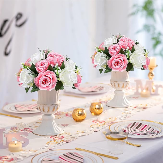 Sziqiqi Artificial Flowers Silk Rose Flowers for Wedding Centerpiece Party Birthday Anniversary Floral Arrangement Decorations