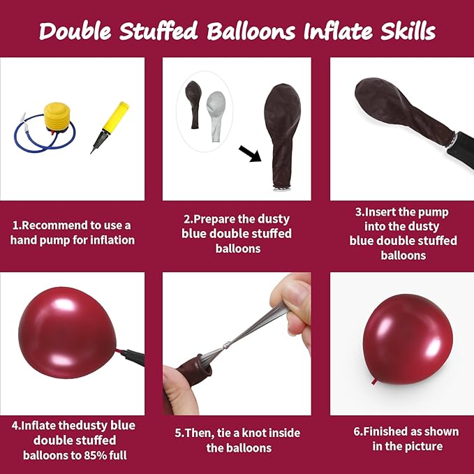 Burgundy Balloons, 98PCS Double Stuffed Maroon Balloon Garland Arch Kit, 18/12/10/5 Inch Different Sizes for Birthday Mother Day Baby Shower Wedding Party Decorations.