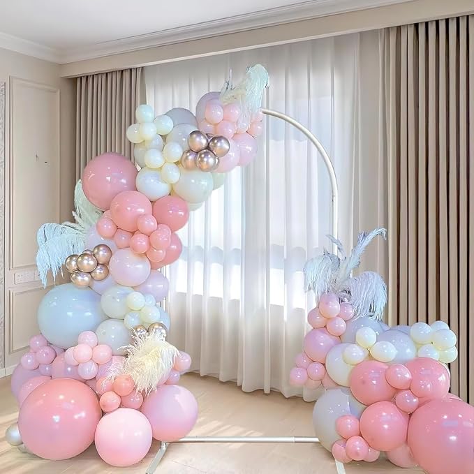 3.3x6.6ft Arched Backdrop Stand,Metal Arch Backdrop Stand for Wedding Ceremony Baby Shower Birthday Party Garden Floral Balloon Arch Decoration