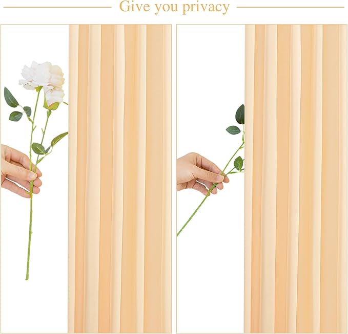 Dark Champagne Backdrop Curtain for Parties Wedding Baby Shower Wrinkle Free Photo Curtains Backdrop Drapes Fabric Decoration for Bridal Shower 5ft x 7ft,2 Panels