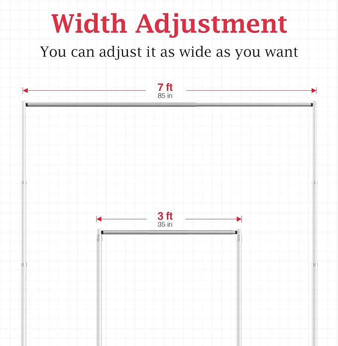 EMART 3ft-7ft Pipe and Drape Adjustable Crossbar for Backdrop Stand, Background & Curtain and Wedding Decor