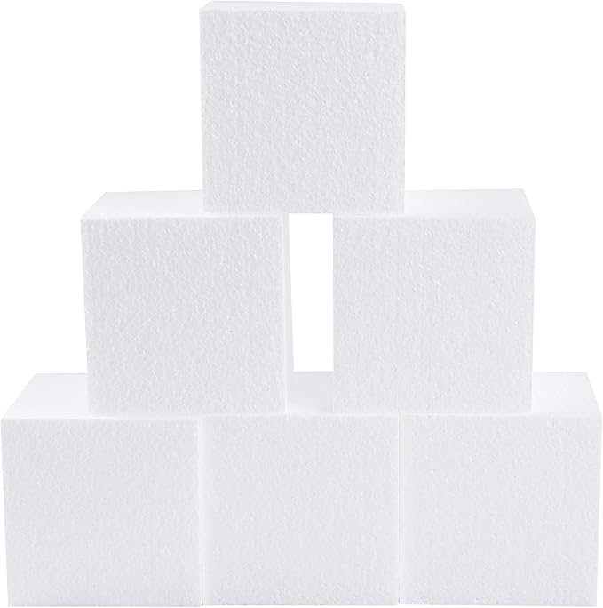 Silverlake 4x4x4 Craft Foam Cubes for Styrofoam Block Projects (6-Pack)