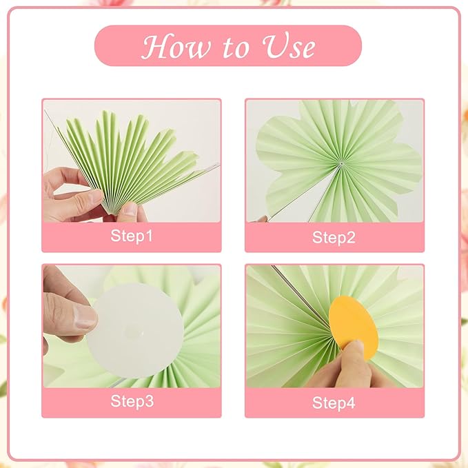 Spring Flower Decorations Pastel Paper Flower Butterfly Decoration Spring Garden Hanging Flower Paper Fans Butterfly Party Decorations for Wall Office Classroom Women Birthday Baby Shower Easter