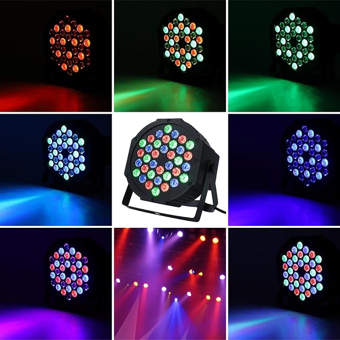 Dj Lights, 8 Pack 36 LED Par Lights Stage Lights with Sound Activated Remote Control & DMX Control, Stage Lighting Uplights for Wedding Club Music Show Christmas Holiday Party Lighting