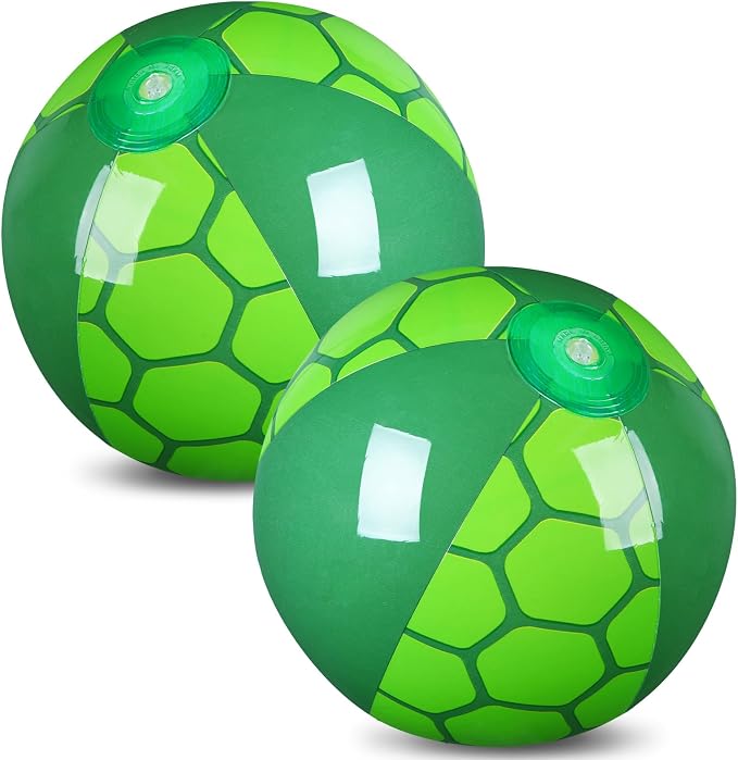Leyndo 2 Pack Turtle Themed Beach Ball for Kids 11.81" Bulk for Summer Pool and Beach Game Gifts and Turtle Birthday Party Favors Supplies and End of The Year Class Party Decoration Favors