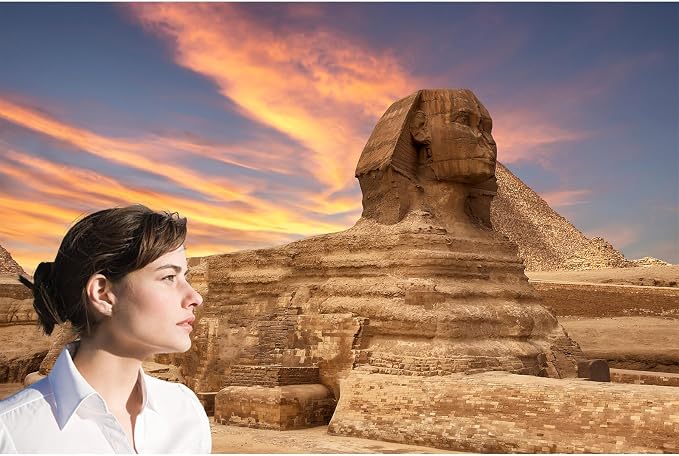 Egypt Backdrop Desert Egyptian Sphinx Pyramid Ancient Egypt Scene Photography Background Egyptian Deserts Themed Backdrop for Travel Vacation Party Decor Supplies Portraits Photo Props 6x4ft