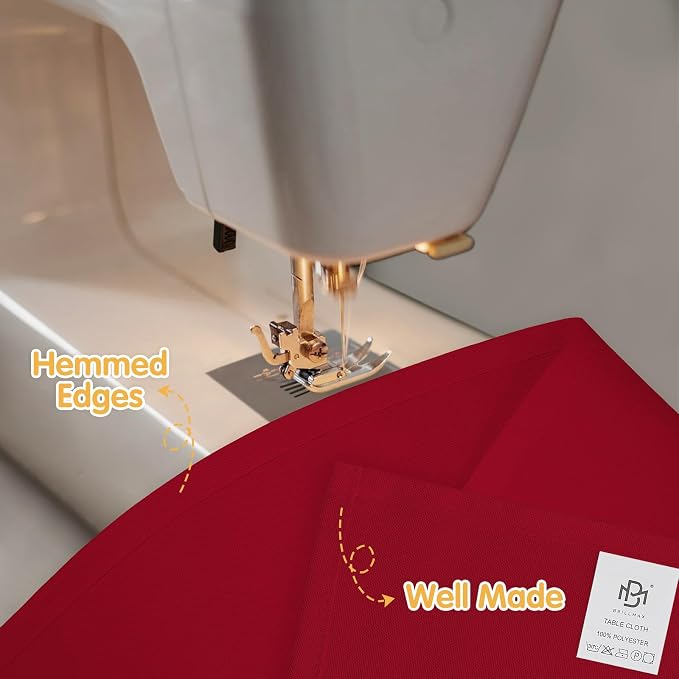 BRILLMAX 10 Pack Burgundy Tablecloths 60 x 126 Inch for 8ft Rectangle Tables - 150 GSM Polyester Fabric, 15" Standard Drop, Water, Stain & Wrinkle Resistant Cloth Cover for Wedding Dining Buffet