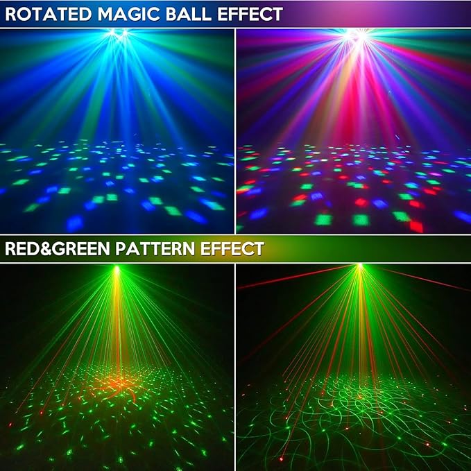 DJ Lights with Carry Bag,5IN1 DJ Party Lights with Stand Party Light Disco Light by Remote Control Sound Activated Uplights for Gig Band Wedding Event Show