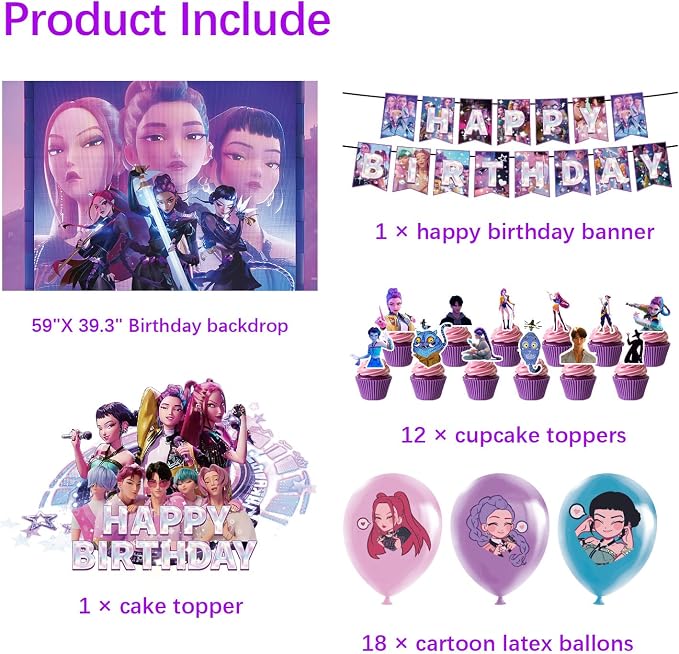 Happy birthday banner supplies decoration letter balloons pink girl's school classroom decoration, fan meeting, birthday party, etc (Style 1)
