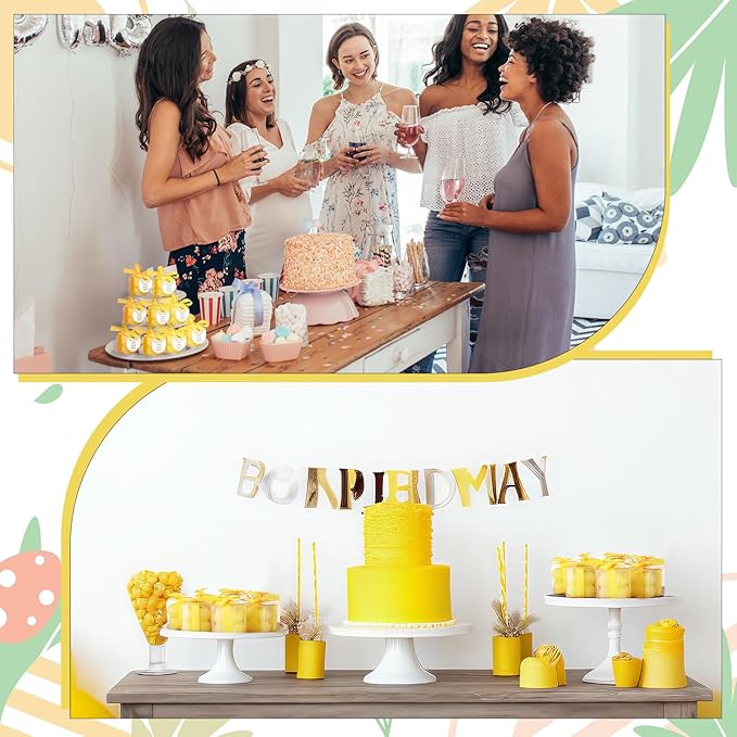 MTLEE 24 Sets Sunshine Baby Shower Favors Small Bubble Candle Baby Shower Favors for Guests Tea Candles Bulk with Stylish Ribbons Cards Gifts Party Decorations