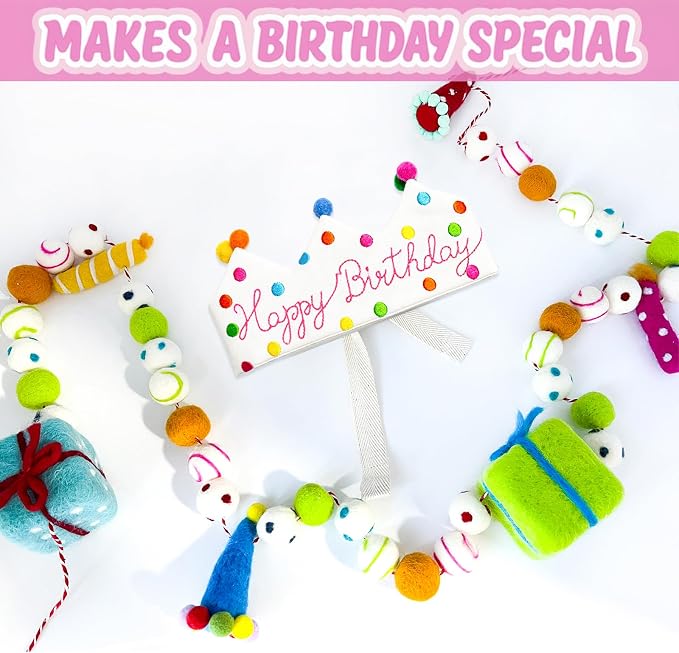 Personalized Hand Embroidered Birthday Hats Unique Happy Birthday Crowns Cute Party Hat for Boy Girl Fit All Ages