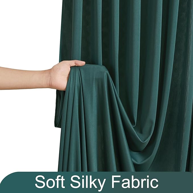 10ft x 7ft Hunter Green Backdrop Curtain for Parties Dark Green Wrinkle Free Backdrop Drapes Panels for Baby Shower Birthday Party Photo Photography Polyester Fabric Background Decoration