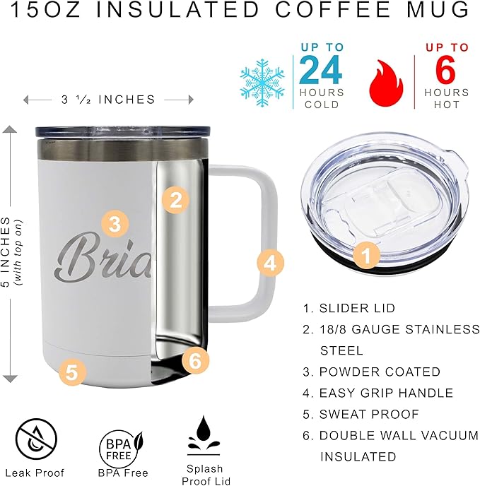 My Personal Memories Bride and Groom Insulated Travel Tumbler Set of 2 - Engraved To Go Cup Gift for Wedding, Rehearsal Dinner Party, Honeymoon, Reception (15 oz Coffee Tumbler Set)