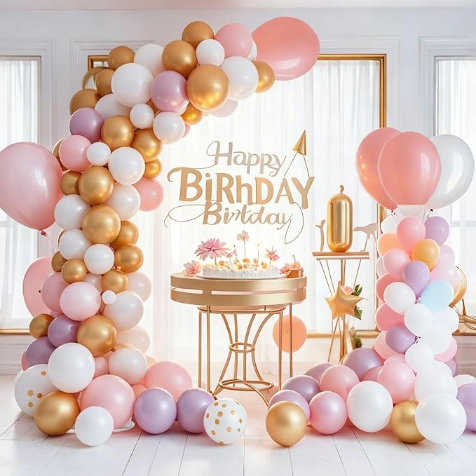 Chamvis Balloon Arch Stand, 8.2ft & 5ft Ajustable Balloon Arch Kit Wedding Arch Frame Flower Arch Stand Half Curve Arch Backdrop Balloon Stand(White)