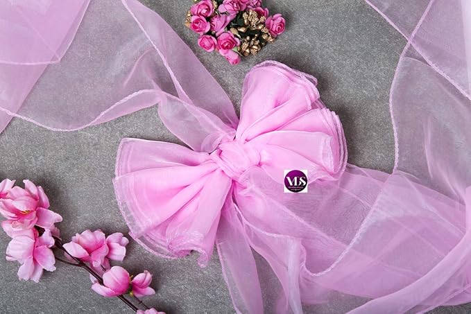 VDS Pack of 300 Organza Chair Sashes for Weddings & Events Décor | Sheer Shiny Dining Chair Bows for Banquet, Party, Reception | Reusable Decorative Sash for Folding & Chiavari Chairs - Pink