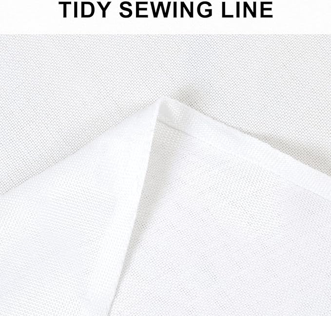 Hiasan Round Linen Tablecloth 108 Inch - Wrinkle and Stain Resistant Washable Polyester Fabric Table Cloth for Dining Room Kitchen Party, White