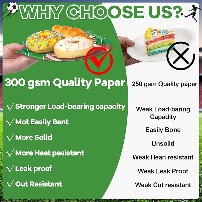250 Pcs Football Birthday Party Decorations Football Disposable Party Tableware Sets Including Plates Cups Napkins Rugby Sports Games Dinnerware for Sports Birthday Parties Decor Supplies Serves 50
