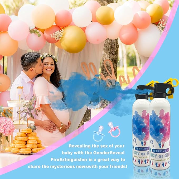 Gender Reveal Fire Extinguisher-2 Packs Blue Gender Reveal Smoke Spray Set for Baby Boy-Biodegradable Party Supplies Ideas & Decorations for Baby Shower (Blue Small)