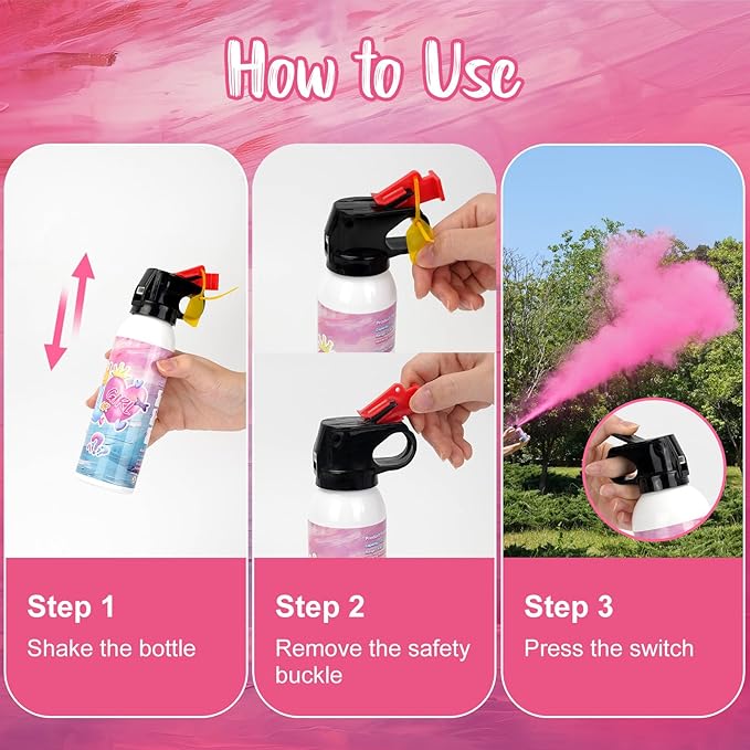 Gender Reveal Fire Extinguisher, 2 Pack Gender Reveal Ideas Gender Reveal Party Decorations Baby Girl Boy Reveal Party Ideas Gender Reveal Decor (Pink, Small)
