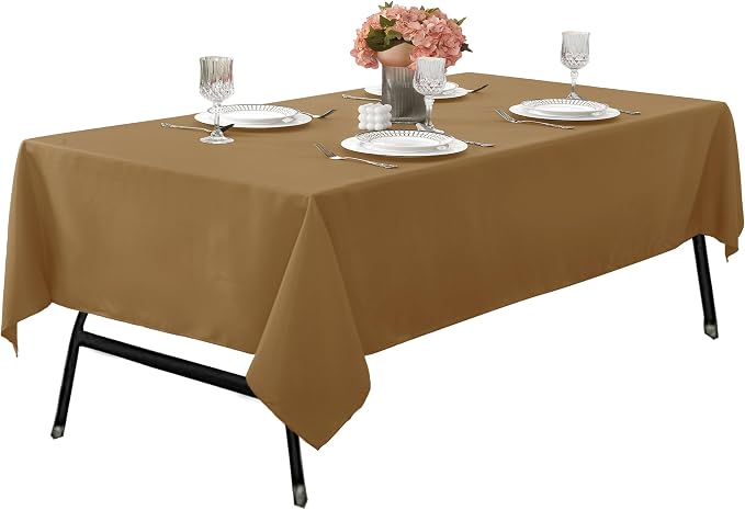 6-Pack 60x120 inch Coffee Table Cloths, Solid Stain and Wrinkle Resistant Oblong Tablecloth, Premium Plain Weave Polyester Fabric Rectangle Table Linen Covers for Hotel, Wedding