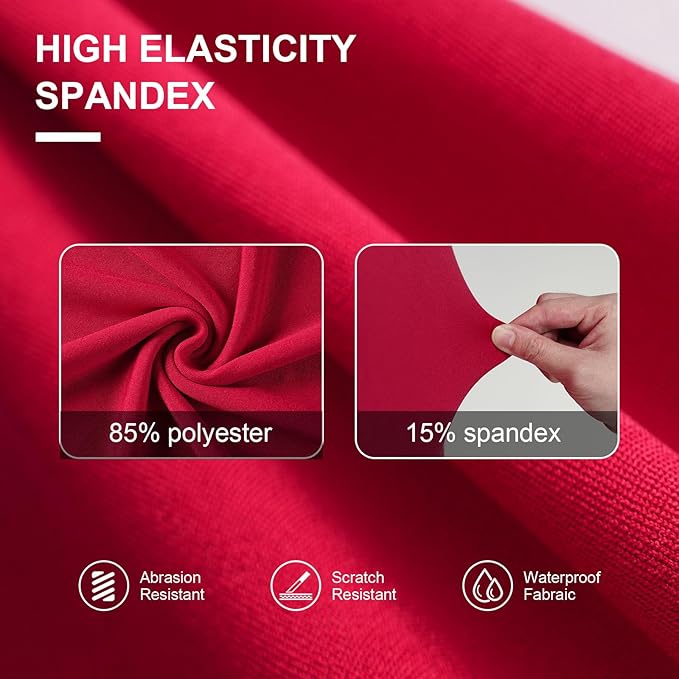 Trlyc Spandex Folding Chair Covers 100 Pcs Universal Fitted Stretchy Dining Chair Slipcovers for Wedding Party Banquet Flat-Front Chair Cover (Burgundy)