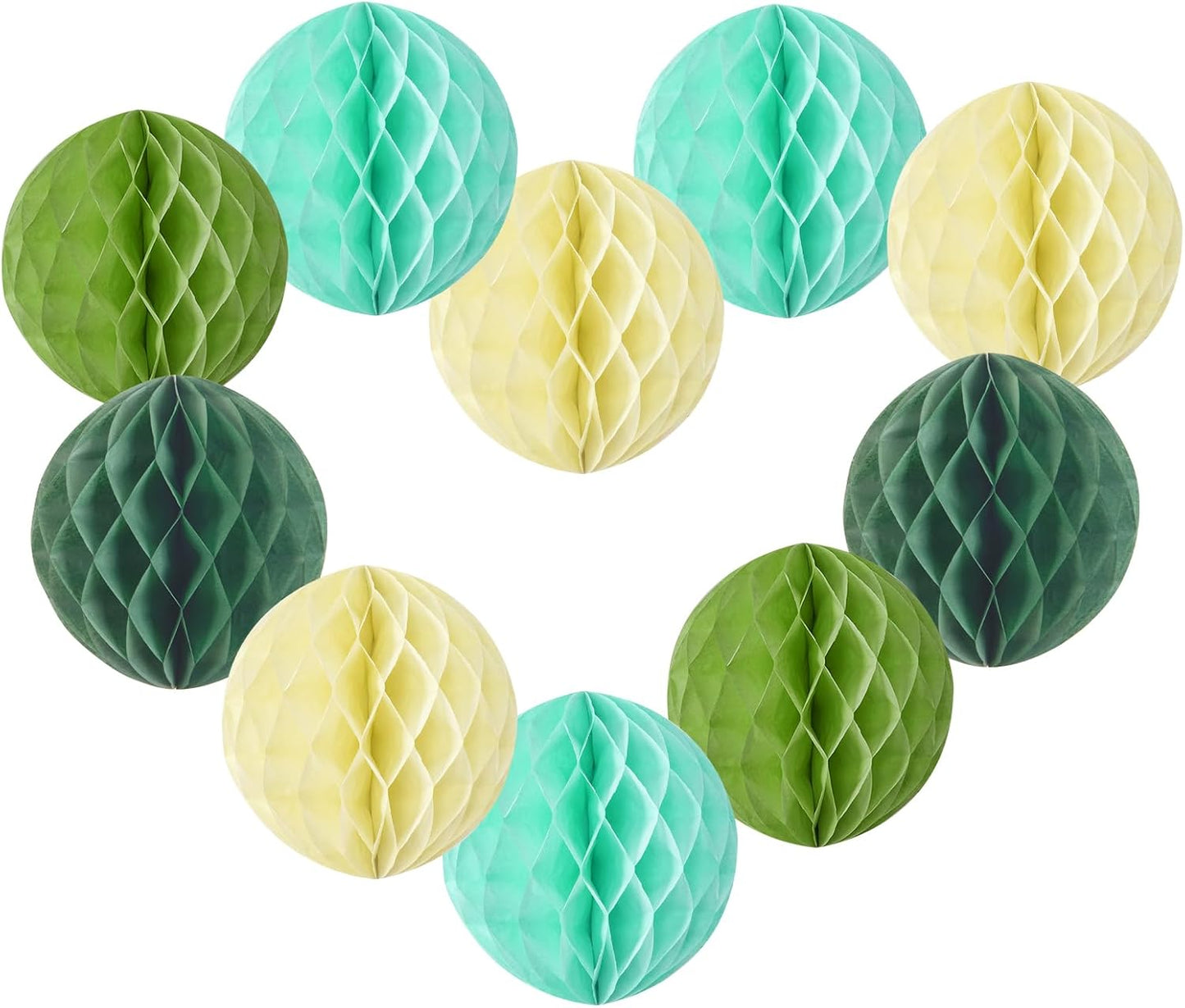 Sage Green Honeycomb Balls Decorations Sage Green Honeycomb Paper Decorations for Wedding Bridal Baby Shower Tropical Jungle Birthday Décor, Set of 16