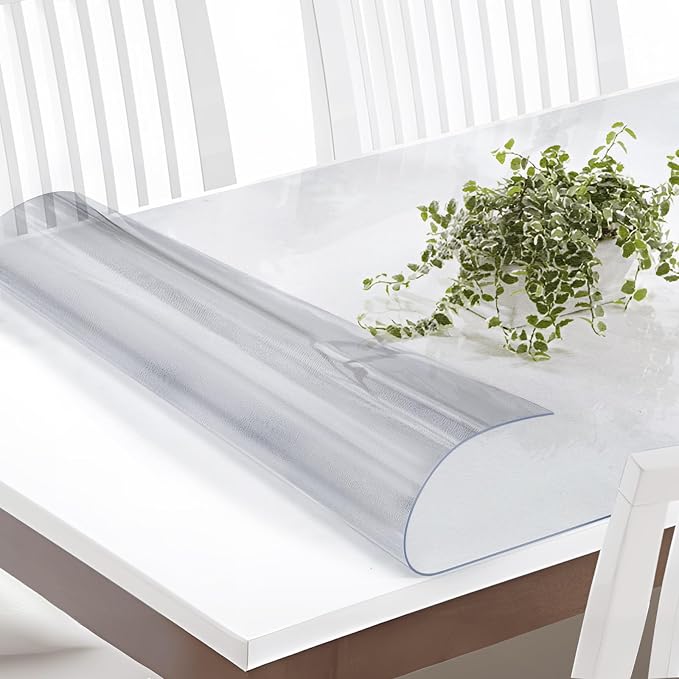 Vicwe Frosted Table Cover Protector 30 x 48 Inch, 1.5mm Thick Plastic Table Cover Rectangle,PVC Frosted Table Protector, Clear Table Covers for Night Stand, Writing Desk，Dining Room Tables