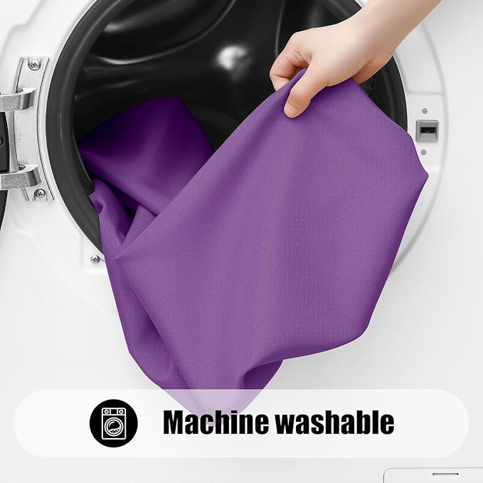 Smiry 6 Pack Rectangle Picnic Table Cloth, Waterproof Elastic Fitted Tablecloths, Washable Polyester Rectangular Patio Table Cover for Camping, Indoor and Outdoor (Purple, 30"x72")