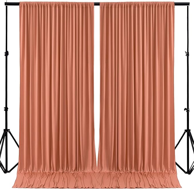 4 Panels Rust Backdrop Curtain for Parties Wedding Wrinkle Free Red Photo Curtains Backdrop Drapes Fabric Decoration for Birthday Party Baby Shower Christmas 20ft(W) x 10ft(H)