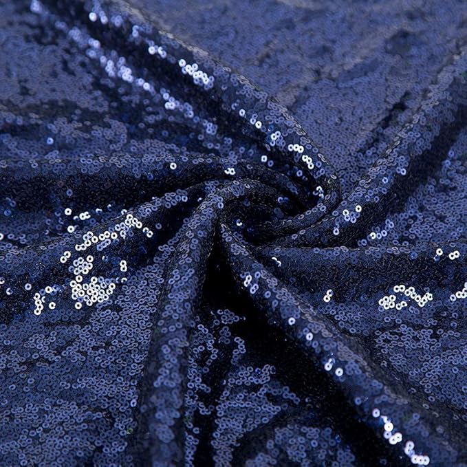 JYFLZQ Navy Blue Sequin Table Runner 12" x 108" Pack of 5 Sparkly Navy Metallic Table Runner Glitter Sequin Runner for Table Birthday Party Event Decorations