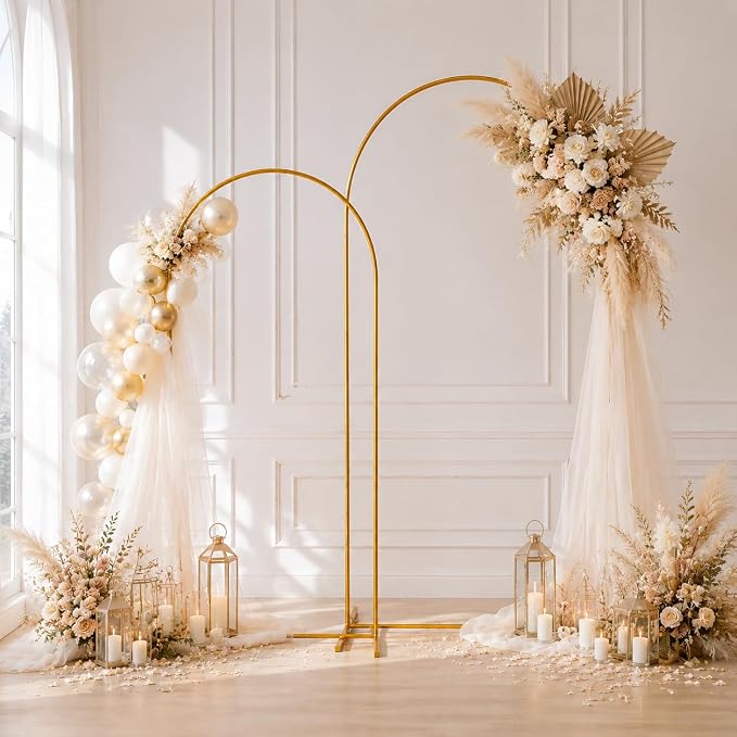 7.2 FT Arch Backdrop Stand, Balloon Arch Stand, Metal Background Arch Stand, Backdrop Arch Frame, Wedding Arch for Backdrop