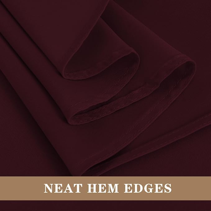 Fitable 6 Pack Burgundy Round Table Clothes - 70 Inches in Diameter - Stain Resistant and Washable Tablecloths, Polyester Fabric Table Covers for Wedding, Party, Banquet, Gathering