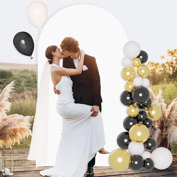 FUHSY Set of 3 Spandex Arch Cover 6FT, 6.6FT, 7.2FT Round Top Chiara Arch Backdrop Stand Cover White 2-Sided Wedding Arch Frame Covers for Backdrop Birthday Party Arches Covers for Baby Shower