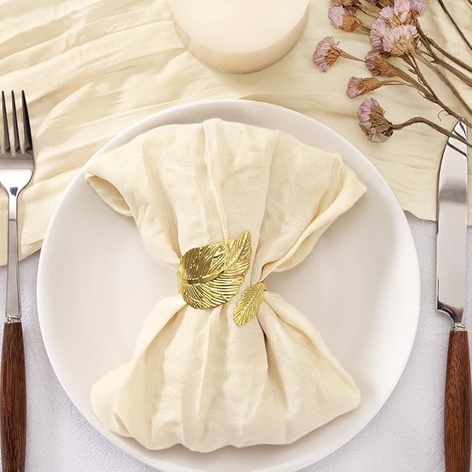 50 Pack Beige Cheesecloth Napkins Washable Spring Summer Cloth Napkins Set of 50 Bulk 21x21 Inches for Wedding Baby Bridal Shower Birthday Dinner Party Home Table Decor