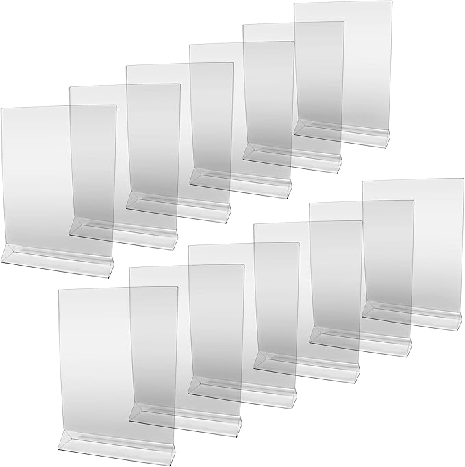 New Star Foodservice 23039 Acrylic Table Menu Card Holder, 8-Inch by 11-Inch, Clear, Set of 12