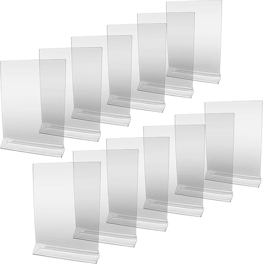 New Star Foodservice 23039 Acrylic Table Menu Card Holder, 8-Inch by 11-Inch, Clear, Set of 12
