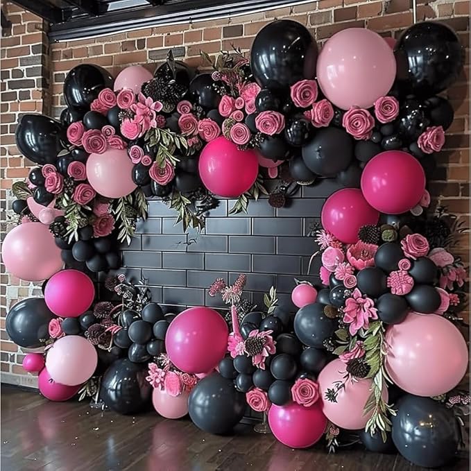 Captank Black Balloons Double Stuffed Balloon Garland Arch Kit Latex Different Size 18/12/5 inch for Birthday Graduation Anniversary Holiday New Year Halloween Ridder Star Wars Theme Party Decorations