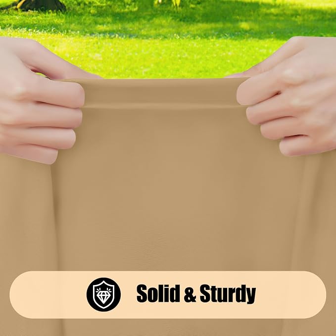 Smiry 4 Pack Rectangle Picnic Table Cloth, Waterproof Elastic Fitted Tablecloths, Washable Polyester Rectangular Patio Table Cover for Camping, Indoor and Outdoor (Khaki, 30"x72")