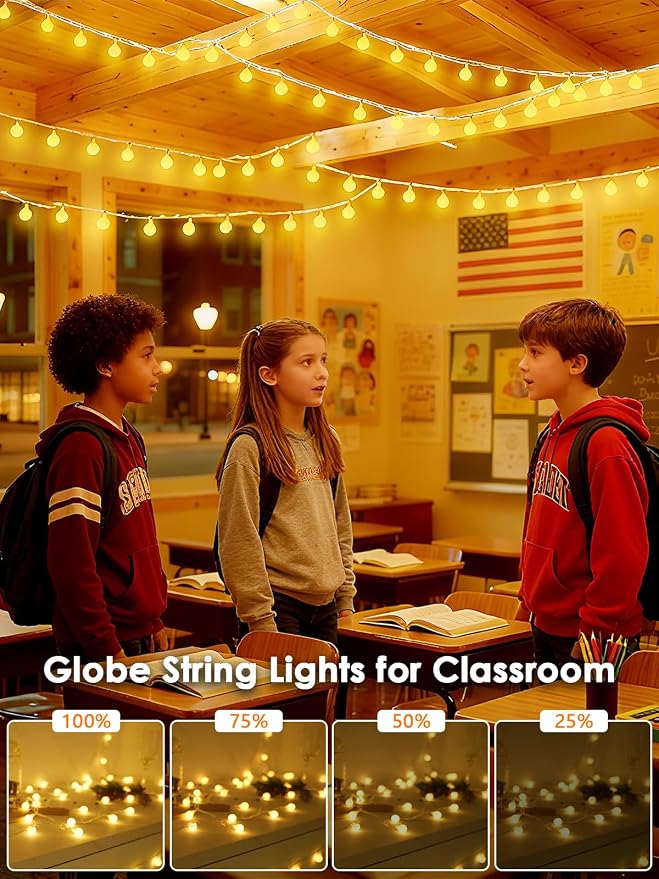 2-Pack Connectable Globe String Lights | Total 152FT 400LED Warm White Classroom String Lights Plug in with Remote | 8 Modes Hanging Fairy Light for Classroom Indoor Outdoor Bedroom Tree Decor