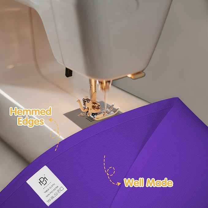 BRILLMAX 10 Pack Purple Round Tablecloths 90 Inch for 60” Tables - 150 GSM Polyester Fabric, 15" Standard Drop, Water, Stain & Wrinkle Resistant Cloth Cover for Wedding Reception Banquet Dining