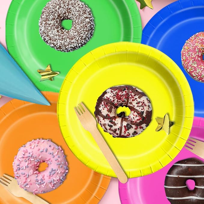 CMUSKO Glow in the Dark Party Supplies - 60Pcs Neon Party Plates & Napkins Set 80s Neon Let's Glow Themed Tableware for Birthday