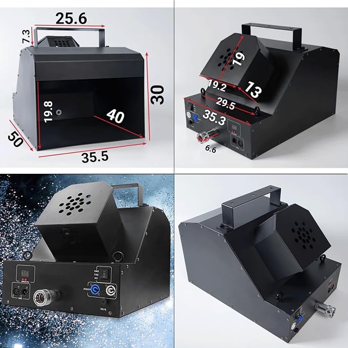 CO2 Fog Confetti Machine DMX Smoke Cannon Confetti Launcher Smoke Machine w/ 6m Hose CO2 Jet Confetti Machine Smoke Effect Decor for DJ Parties Birthday Parties Wedding